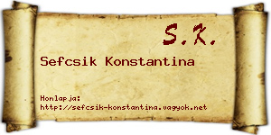 Sefcsik Konstantina névjegykártya